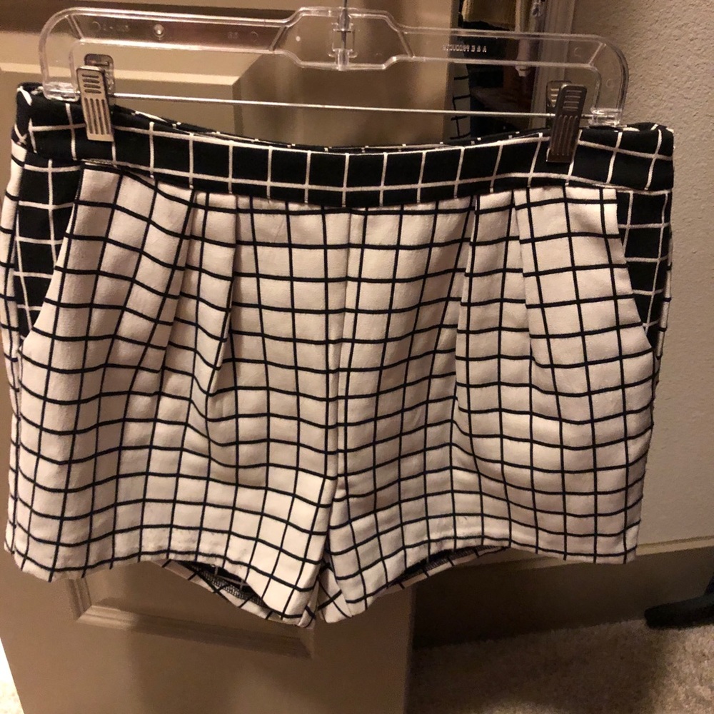 Black and white checkered shorts
